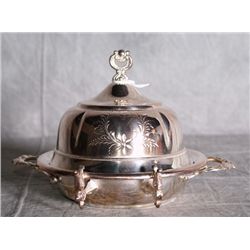 American silver plate dome covered butter dish by