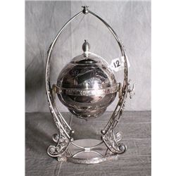 American silver plate butter dish with a rolling d