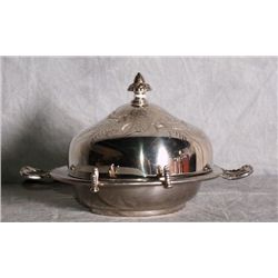 American silver plate dome covered butter dish by