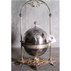 Large American silver plate dome covered repousse