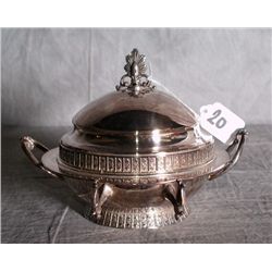 American silver plate dome covered butter dish by