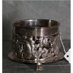 Silver plate repousse silver wine bottle holder ra