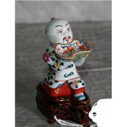 Herend porcelain figural salt of a chinese man on