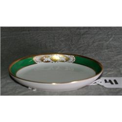 Herend porcelain painted dish. L:4.5" .