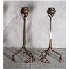 Image 1 : Pair of Tiffany bronze root candle sticks signed T