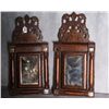 Image 1 : Pair of 19/20th C painted wood mirrors.