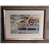 Image 1 : Framed lithograph titled " the hay ride " pencil s