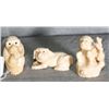 Image 1 : Three Chinese marine ivory netsukes of animals.