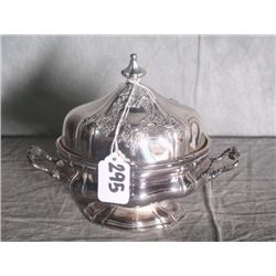 American silver plate repousse dome covered butter