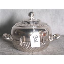 American silver plate covered butter dish.