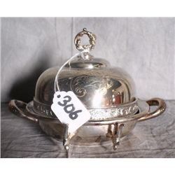 American silver plate done covered butter dish.