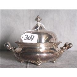 American silver plate dome covered butter dish.