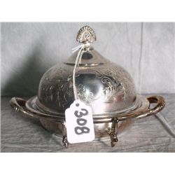 American silver plate dome covered butter dish.