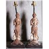Image 1 : Pair of 19th C figural andirons mounted as lamps
