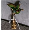 Image 2 : Pair of bronze and enamel hummingbird lamp finials