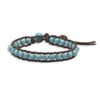 Image 1 : Leather and Magnesite wrap Bracelet