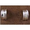 Image 1 : Navajo Indian Sterling Silver Feather Hoop Earrings