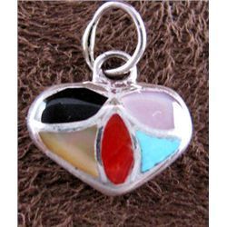 Sterling Silver Multicolor Heart Pendant