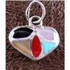 Image 1 : Sterling Silver Multicolor Heart Pendant