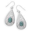 Image 1 : Sterling Silver & Turquoise Cut out Earrings