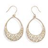 Image 1 : Gold & Cubic Zirconia Oval Filigree Earrings