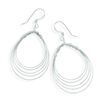 Image 1 : Sterling Silver Pear Shape Wire Earrings