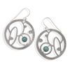 Image 1 : Textured Sterling Silver cut out & Turquoise Earrings