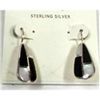 Image 1 : Sterling Silver Mother of Pearl & Onyx Inlay Earrings From High End Dept Store