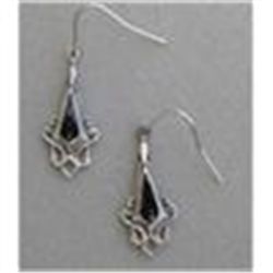 Sterling Silver &   Onyx Inlay Earrings