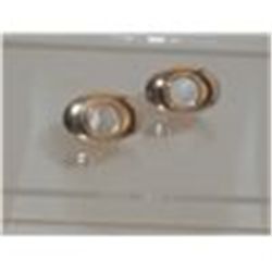 Vintage Cufflinks with Mother of Pearl in Center.  Makers mark