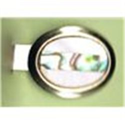 Vintage Tie Clip       Inlaid Mother of Pearl and Abalone     1"