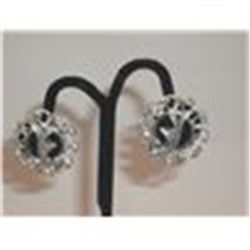 Vintage Sarah Coventry Earrings  1 1/4" Round  Silver/Silvertone  Swirl Openwork Design Clip  Signed