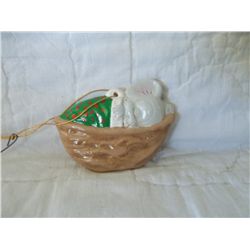 Ceramic Sleeping Mouse Ornament