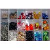 Image 1 : 3056 - Lot of colored beads in partitioned case, mostly glass and many antique.glass and many antiqu