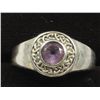Image 1 : 4000 - Sterling 925 Ring with amethyst centre stone with celtic knots surrounding stone with Claddag