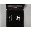 Image 1 : 4007 - Gold 10 kt Tanzanite and diamond stud earrings plus pair of Cubic. Stud earringsplus pair of 