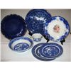 Image 1 : 2101 - Flow Blue Lot, including 3 pieces of Blue Willow patternpattern