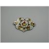 Image 1 : 4038 - Sterling Hallmarked Cloisonne brooch of Maples on white background Circa 1920-1930white backg