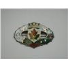 Image 1 : 4039 - Sterling Cloisonne (enameled) brooch fo Maple leaf on shieldleaf on shield