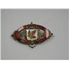 Image 1 : 4041 - Sterling cloisonne Maple leaf, with red outline broochbrooch