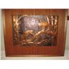 Image 1 : 5024 - Framed copper tooled jungle scene with felines