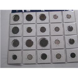 5038 - Lot 11. 20 Foreign Coins. Incl. 2 U.S. Tokens , some silver 1800's and 1900'ssome silver 1800