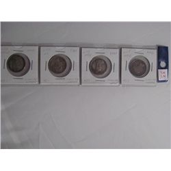 5060 - Lot. 33. Gr. Br. 4 Silv. Shillings: 1844, 1883, 1888, 1890. Fine and V. fine.1888, 1890. Fine