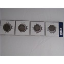 5061 - Lot. 34. Gr. Br. 4 Silv. Shillings: 1820, 1883, 1886, 1929. Fine and AB. Unc.1886, 1929. Fine