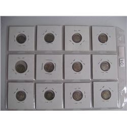 5067 - Lot 40. Newfoundland. 12 silver 5ct pieces; 1929, 1912, 1940 (2), 1941 (2), 1942, 1943 (2), 1