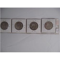 5081 - Lot 54. Canada, 4 Silv. Half Dollars: 1950, 1952(2) and 1953LD.1952(2) and 1953LD.