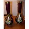 Image 1 : 2161 - pair of Amethyst 7" vases hand painted