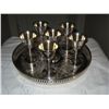 Image 1 : 2184 - Silver plate gallery tray and wine goblets