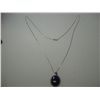 Image 1 : 4103 - Oval sterling pendant with lapis lazuli stone