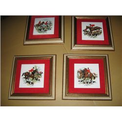 5096 - Framed hunting tiles (4)